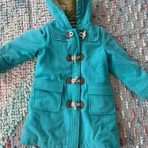 Mini Boden aqua pea coat size 5-6 year